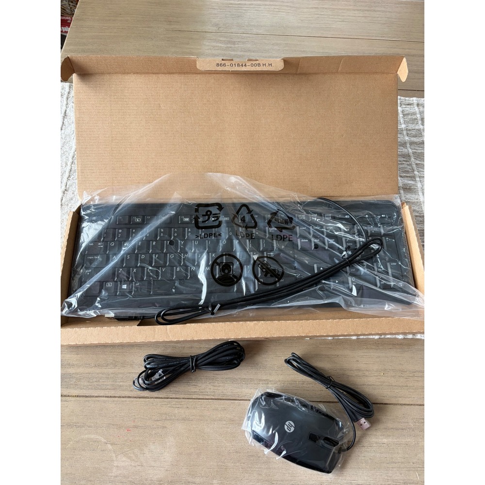 HP K1500 Full Size USB Keyboard and Mouse bundle new open box